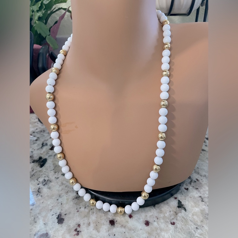 Napier White and Gold Necklace